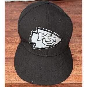 Kansas City Chiefs New Era 59Fifty 7 3/8 Black White Fitted Hat Cap NFL